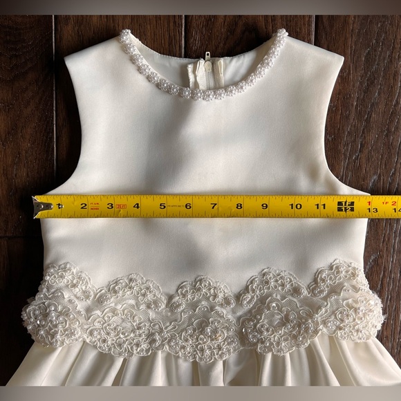 2 of 3 Mon Cheri FLOWER Girl IVORY Dress - Picture 7 of 13